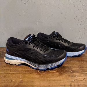 Asics Womens Gel Kayano 25 1012A026 Black/Purple Running Shoes Lace Up Size 7.5